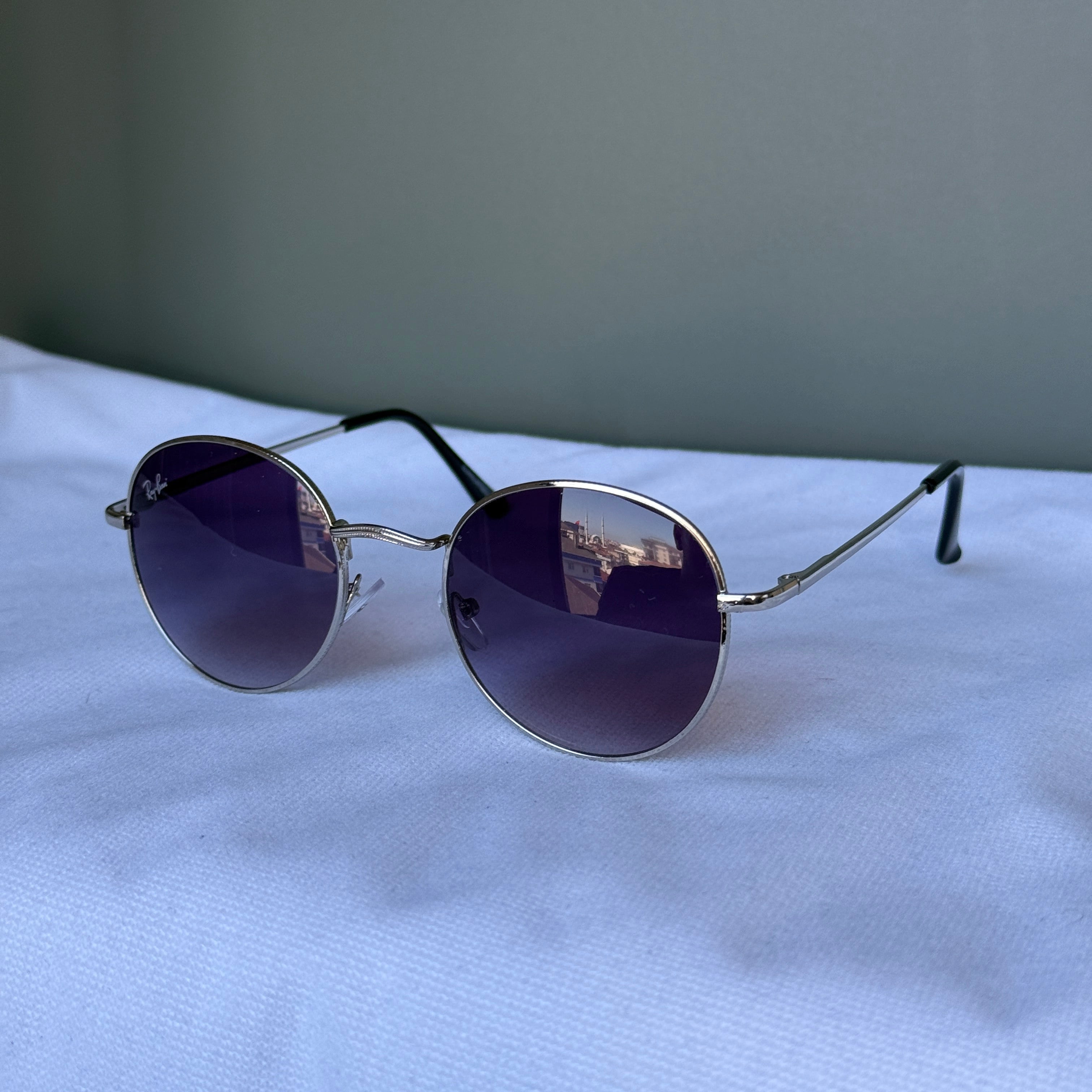 Ray-Ban Round Metal Gümüş & Degradeli Mürdüm Güneş Gözlüğü