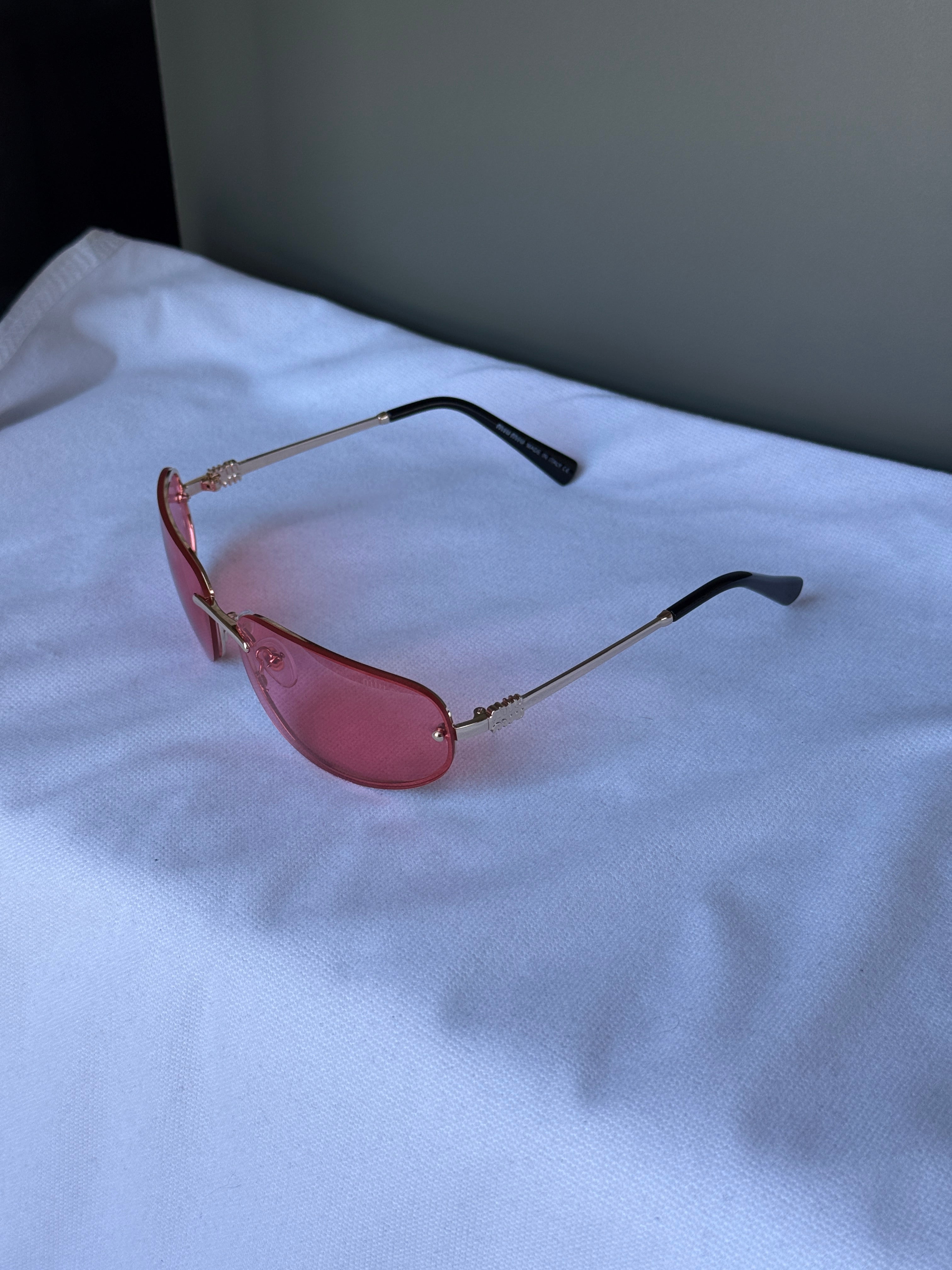 Miu Miu Rimless Avant-Garde Pembe Güneş Gözlüğü