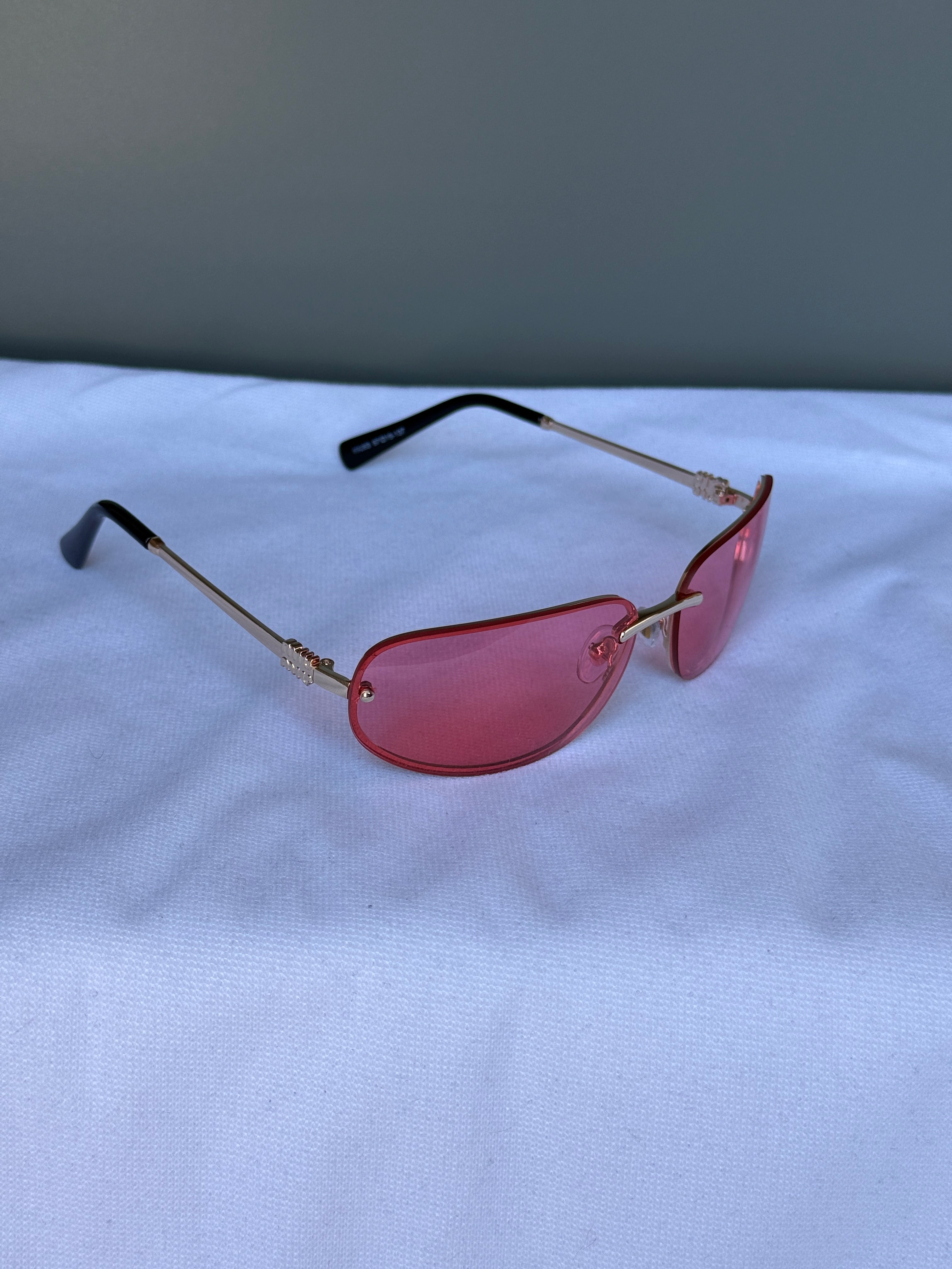 Miu Miu Rimless Avant-Garde Pembe Güneş Gözlüğü