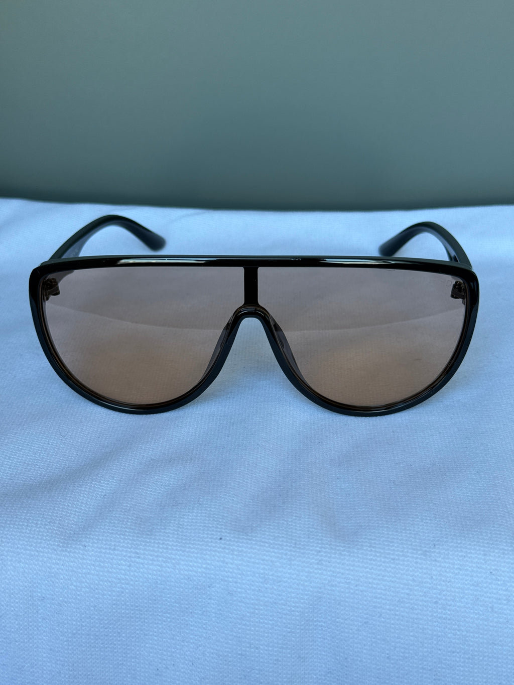Tom Ford Shield Oversized Parlak Siyah Güneş Gözlüğü