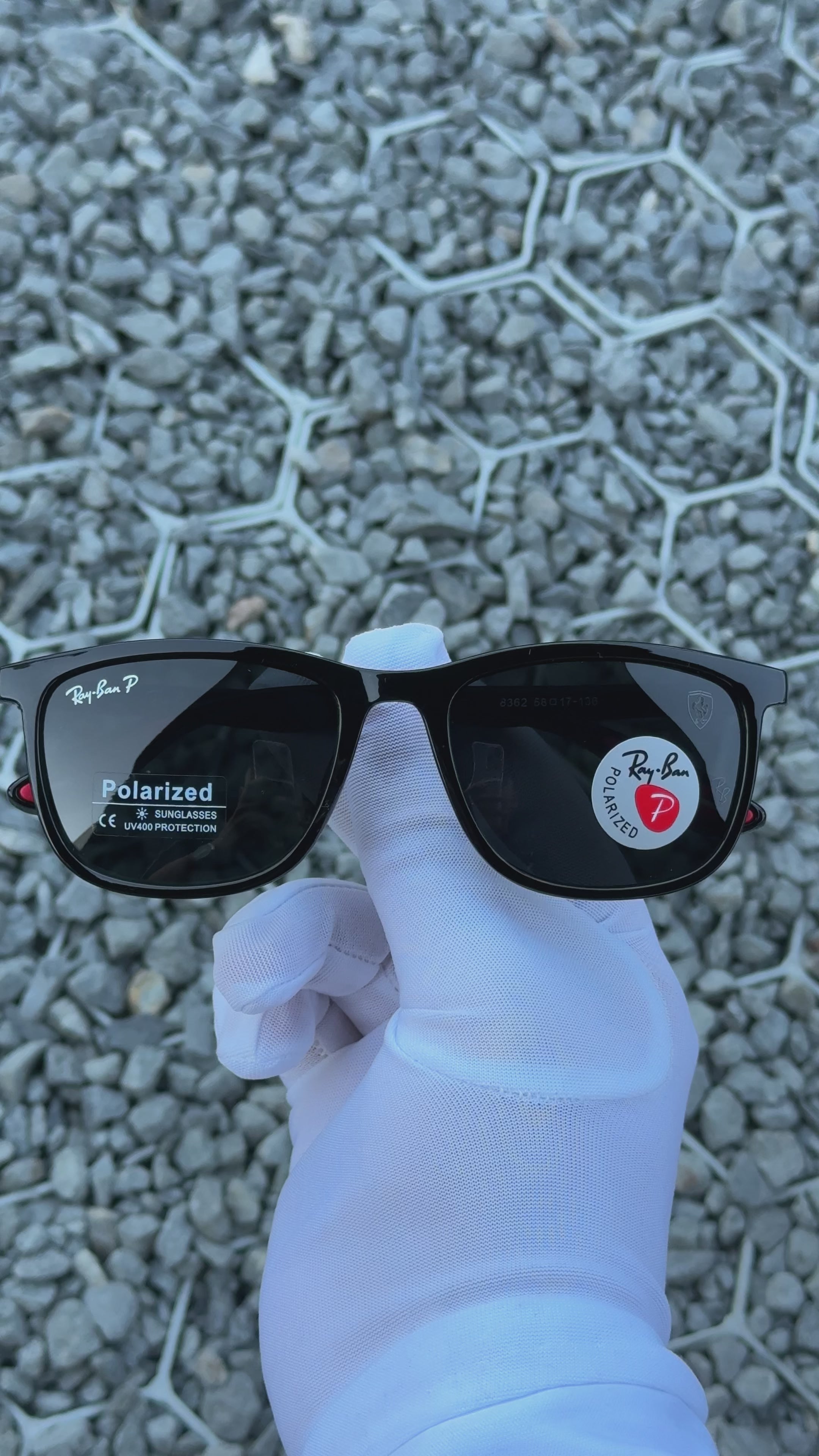 Ray-Ban x Scuderia Ferrari Sleek Polarize Güneş Gözlüğü