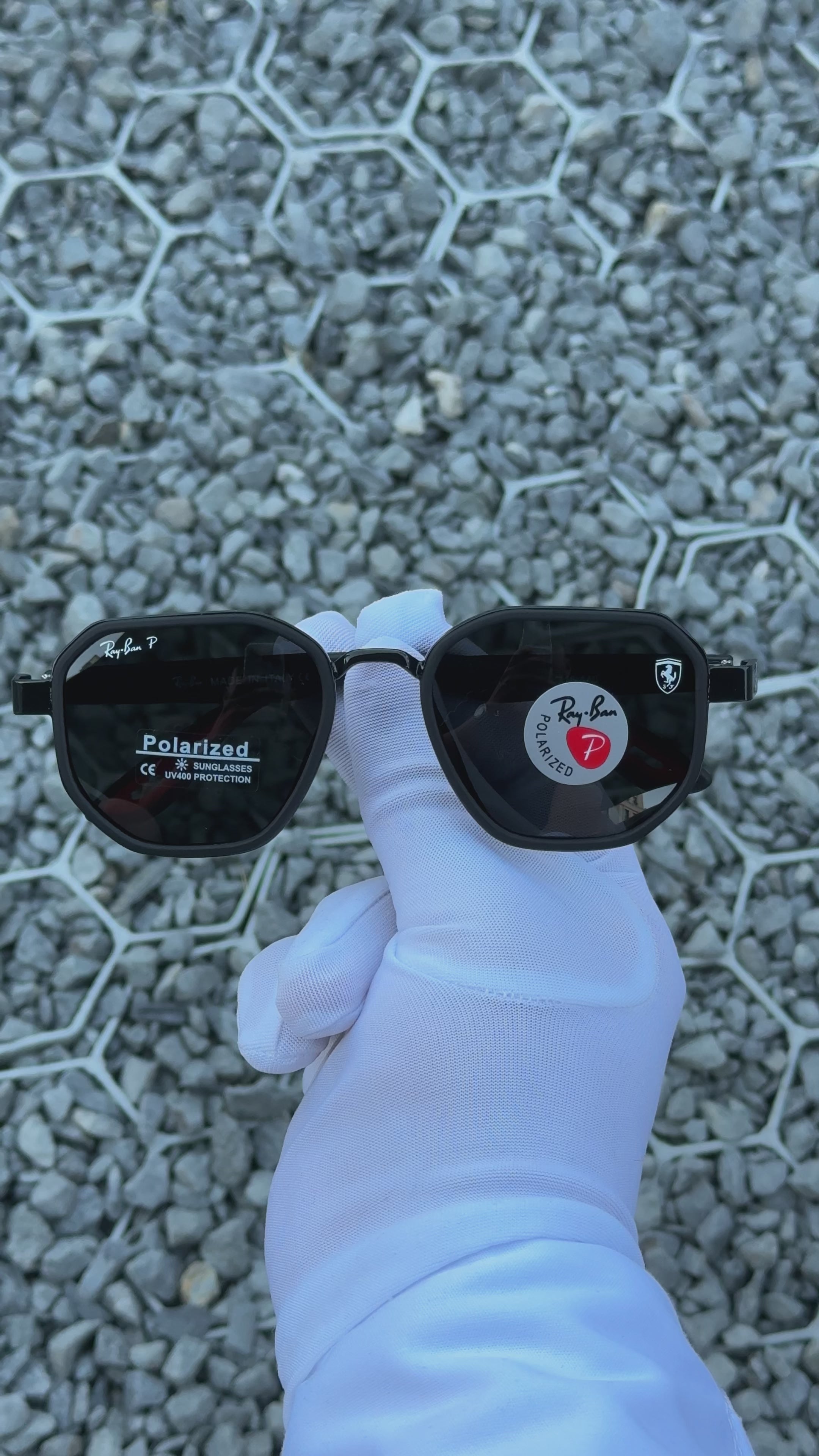 Ray-Ban x Scuderia Ferrari Hexagonal Polarize Güneş Gözlüğü