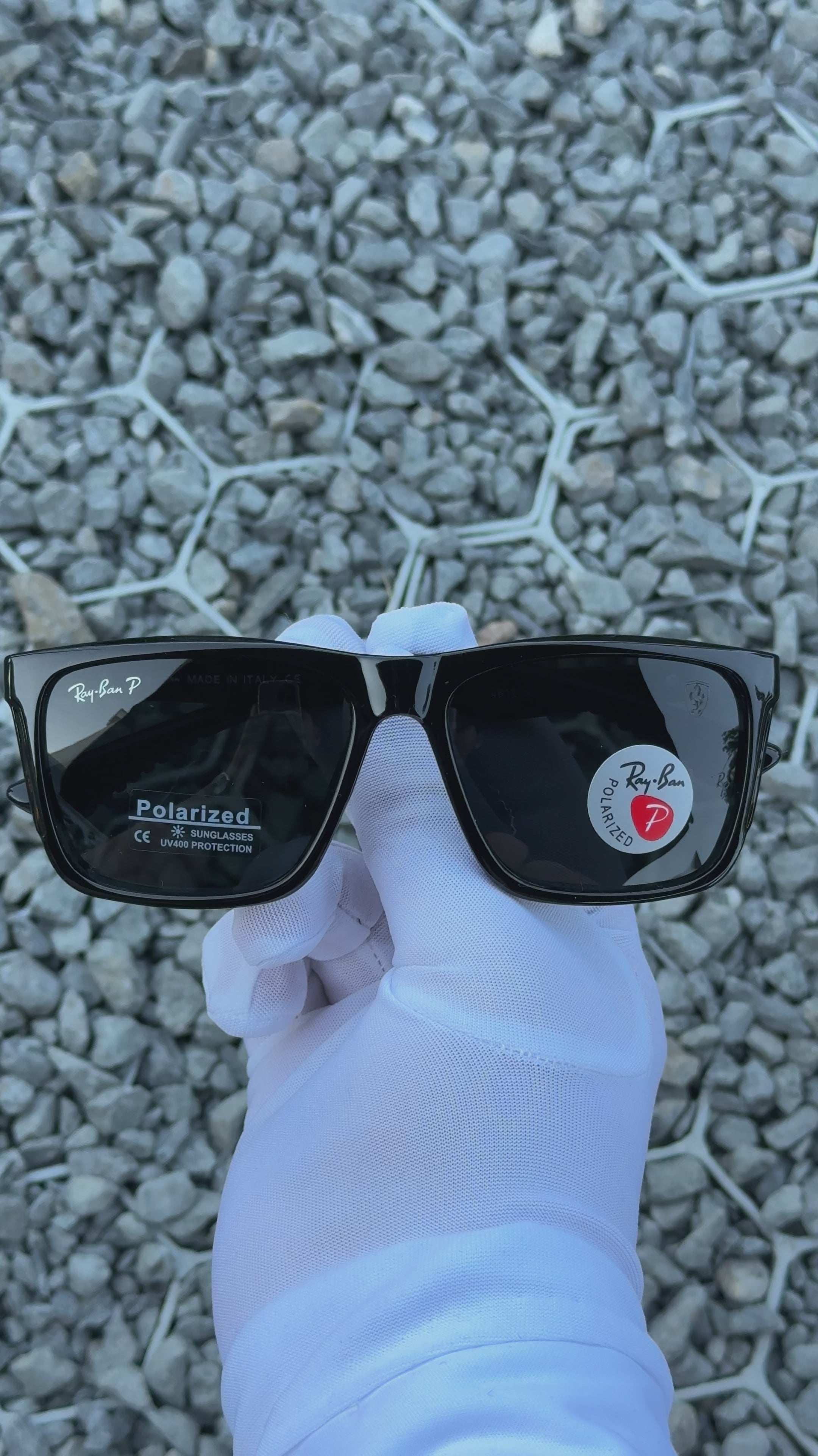 Ray-Ban x Scuderia Ferrari Square Polarize Güneş Gözlüğü