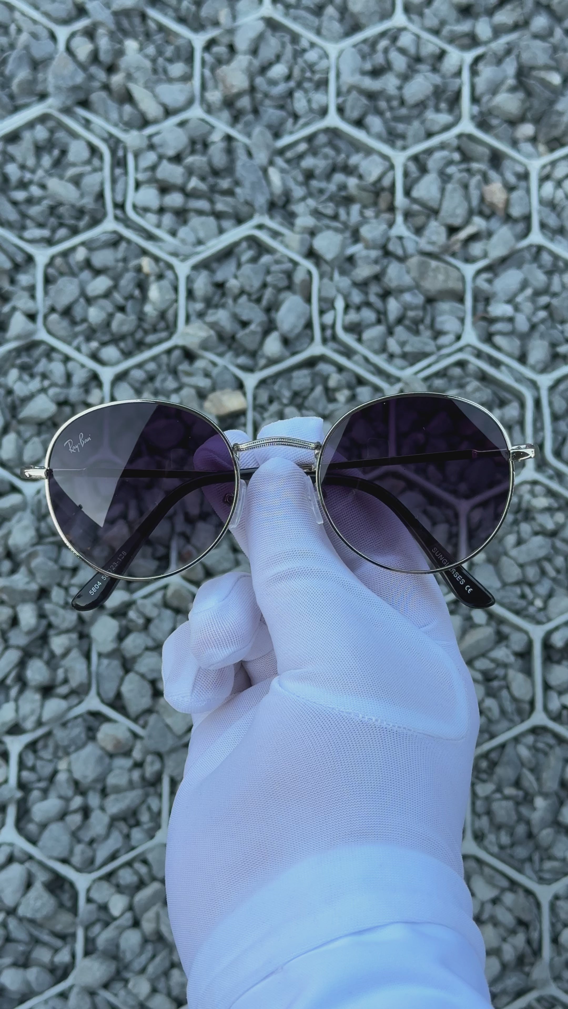Ray-Ban Round Metal Gümüş & Degradeli Mürdüm Güneş Gözlüğü
