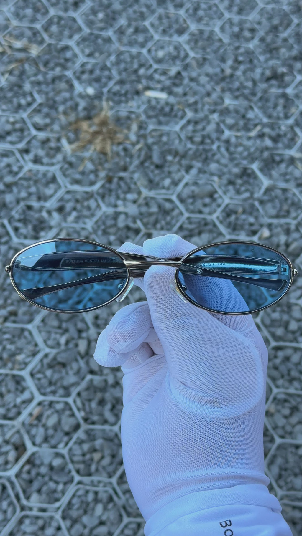 Venedik Serisi Gümüş Metal Transparan Mavi Lüks Güneş Gözlüğü