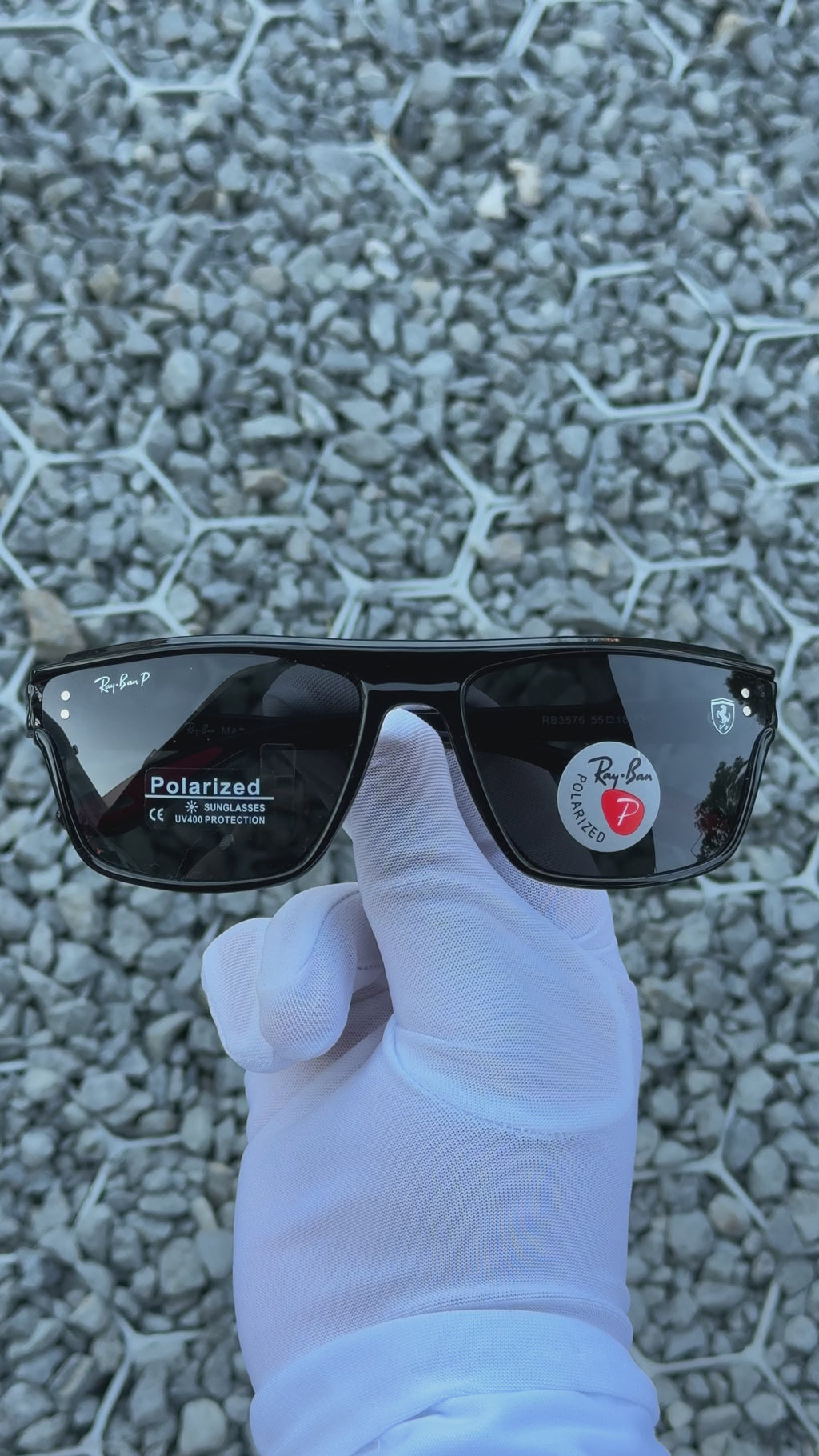 Ray-Ban x Scuderia Ferrari Flat-Top Polarize Güneş Gözlüğü